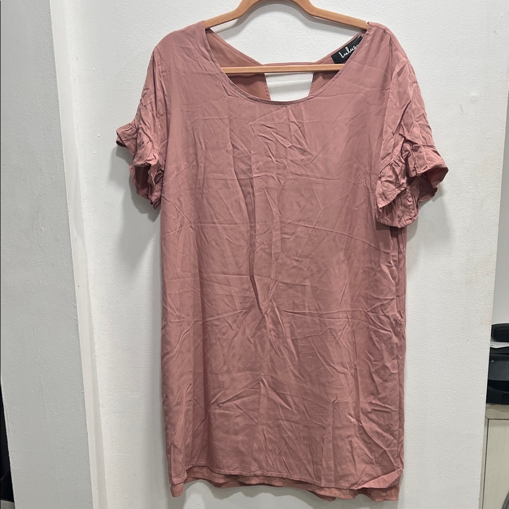 Lulus Shift Dress Pink Ruffle Sleeve Mini Women's Size x-Large